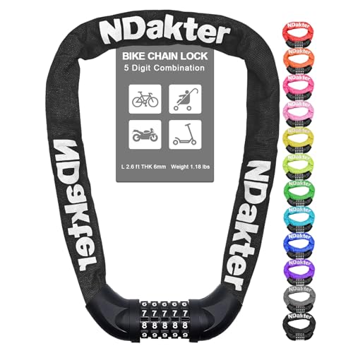 5 Digit Combination Heavy Duty Anti Theft Bicycle Chain Lock