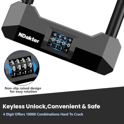Gray combination U-lock with mounting bracket — photo 3
