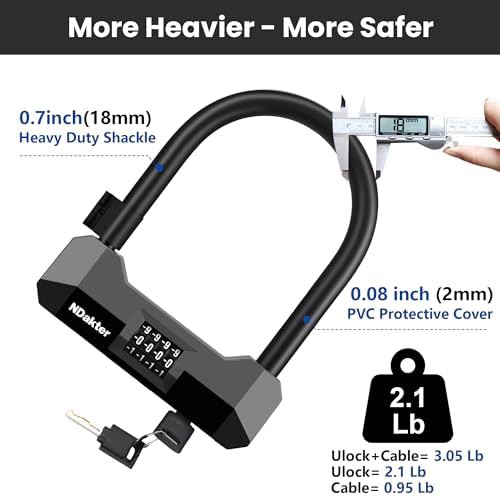Gray combination U-lock with mounting bracket — photo 4