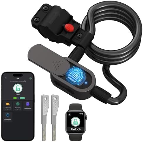 Biometric fingerprint and bluetooth smart bike lock