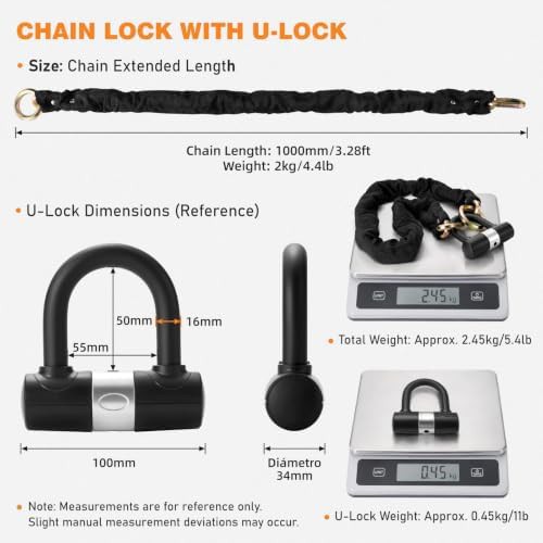 Gold Hardened Steel Chain with U Lock — photo 5