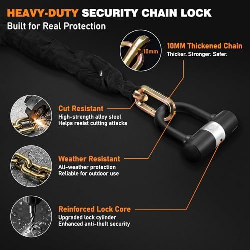 Long Gold Steel Security Chain Lock — photo 3