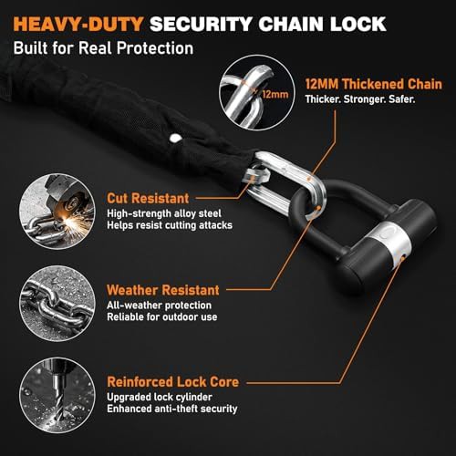 Silver Motorcycle Chain and U Lock — photo 3