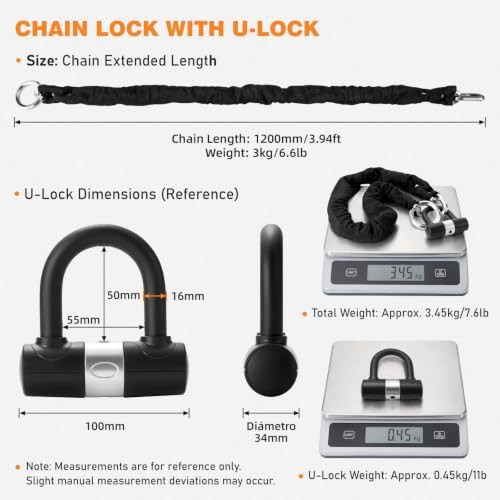 Silver Motorcycle Chain and U Lock — photo 5