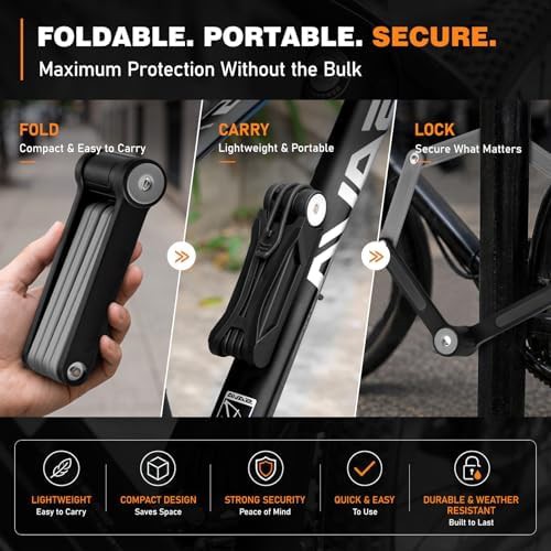 Gray Portable Alloy Steel Folding Lock — photo 3