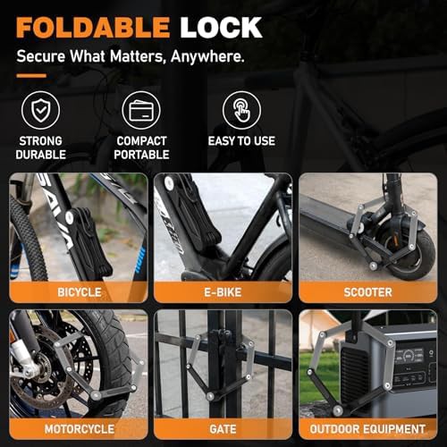 Gray Portable Alloy Steel Folding Lock — photo 4