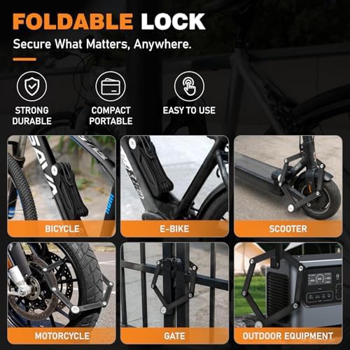 Black Heavy Duty Foldable Bike Lock — photo 4
