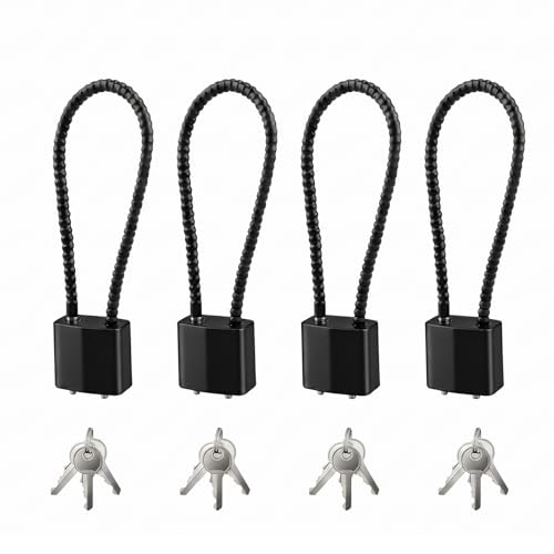 4 Pcs 7.87 Inch Cable Locks with Keys