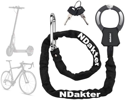 Lightweight portable keyed scooter chain lock