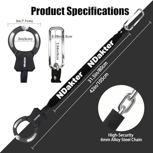 Lightweight portable keyed scooter chain lock — photo 5