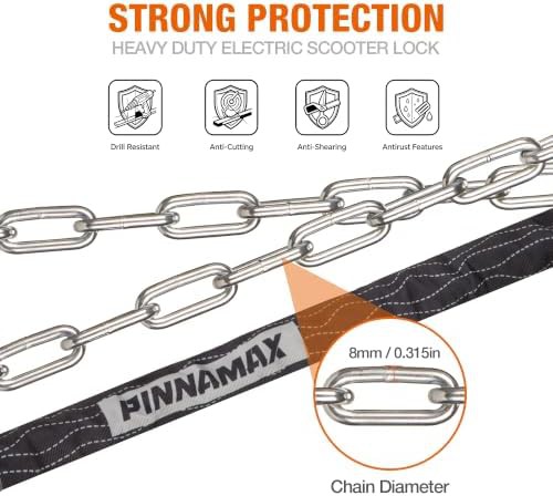 Heavy duty 8mm scooter chain lock — photo 4